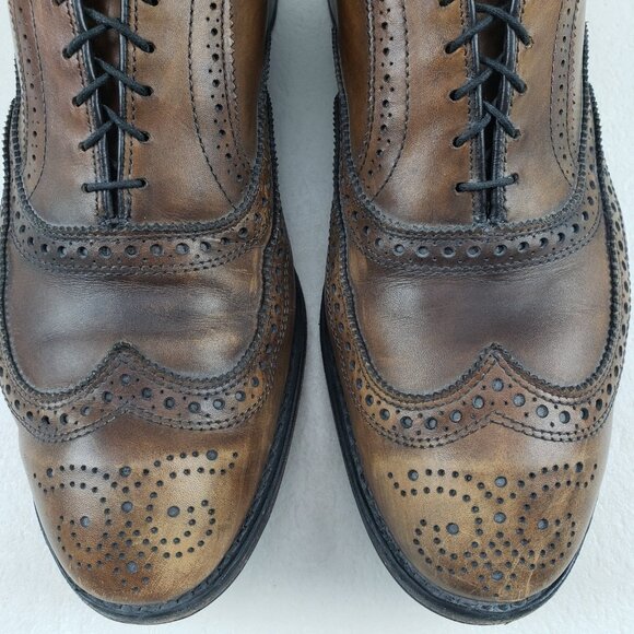 Allen Edmonds McAllister Wingtip Oxford Shoe Mens 12 EEE Brown Leather Dress - Picture 5 of 16